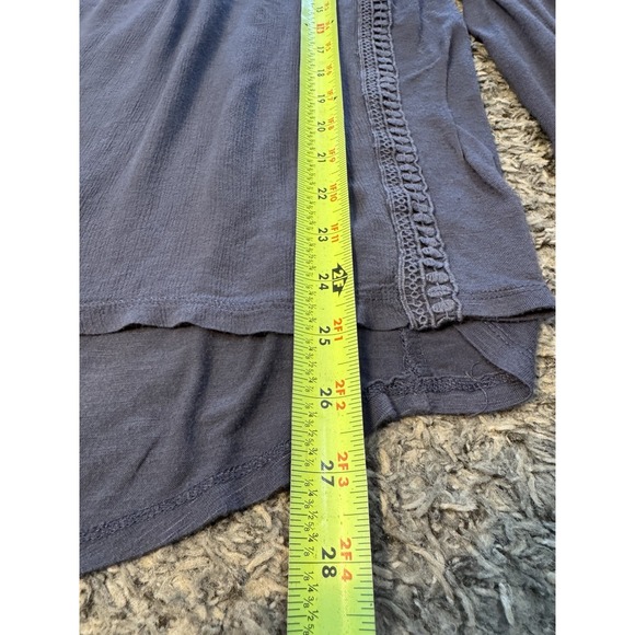 Knox Rose Crochet Lace Blue Boho embroidered Flowy long sleeve Top Sz Large - Picture 4 of 9